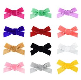 Baby Infant Bow Hairpins Solid Grosgrain Ribbon Bows Hairgrips Kids Girls Cute Whole Wrapped Safety Hair Clips Accessories for tod5519140