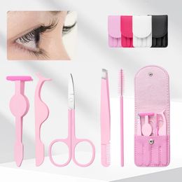 5pcs Beauty Kit Scissors Eyebrow Trimmer Hair Removal Tweezers False Eyelash Aids Stainless Steel Beauty Makeup Tool Accessories 240124