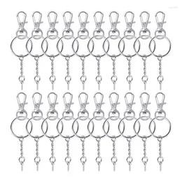 Keychains 50 Pieces Metal Swivel Clasps Lanyard Snap Hook Lobster Claw Clasp And Key Rings Keychain With 11Mm Screw Eye Pins