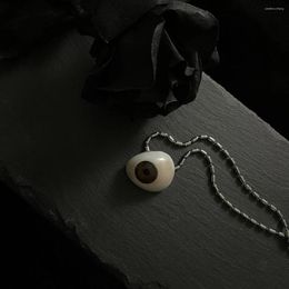 Pendant Necklaces 925 Sterling Silver Necklace Eye Couple Men And Women Hip Hop Accessories Chain