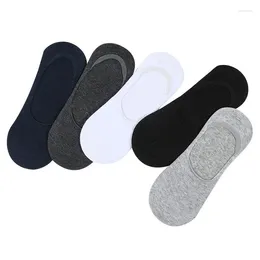 Men's Socks 5 Pairs Solid Invisible Men Boat Casual Summer Anti Slip Breathable Cotton Short Ankle Slipper