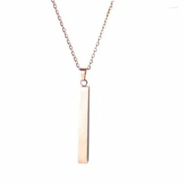 Pendant Necklaces Classic Rectangle Geometry Necklace Stainless Steel Chain Lover Jewellery For Mothers Day Gifts 2024