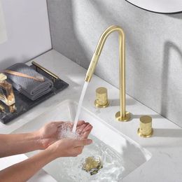 Bathroom Sink Faucets Brushed Gold Luxury Brass Faucet Top Quality Hand Basin Cold Water Modern Goldern Lavabo Washbowl Tap