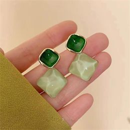 Dangle Earrings Simple Strong Sense Of Decoration Alloy Material Rhombus Jelly Earring Small Fresh Not Easy To Fade