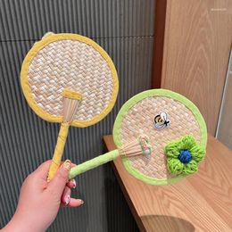 Decorative Figurines Bees Flower Letter Hand Fan Handheld Crafts Portable Ornament Supplies For Wedding Birthday Holiday Po Prop Gift B03E