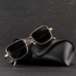 Sunglasses Vintage Steampunk Men Brand Designer Metal Frame Sun Glasses Shades For Women Classic Fashion Retro Square Oculos