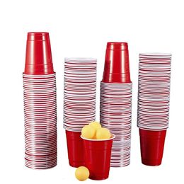 16-Ounce Plastic Party Cups in Red 50 Pack Disposable Plastic Cups Recyclable Red Cups with Fill Lines for DrinksBBQPicnics 240122