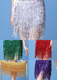 Dance Belly new Sequin fringe Oriental scarf sexy chain Hip Scarf beginner waist skirt versatile6700495