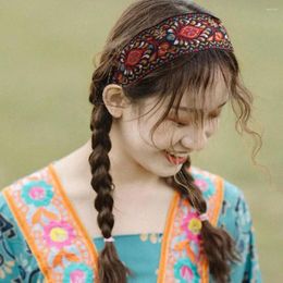 Hair Accessories Women Embroidery Flower Headbands Bohemian Ribbon National Band Colorful Wrap Hairband Style