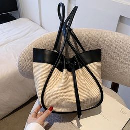 Storage Bags Summer Straw Basket For Women Casual Rattan Large Capacity Totes Female Designer Handbags Fashion Woven Shoulder Bag Trend