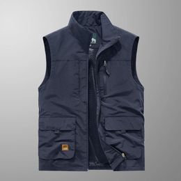 Spring Autumn Outdoors Military Black Sleeveless Jacket Fashion Fishing Vests For Men's Pocket Pography Casua Waistcoat 240125