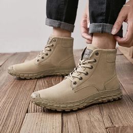 Boots Ankle Men Lace Up Outdoor Hiking Desert High Top Lightweight Breathable Male Jungle Shoes