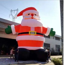 10mH (33ft) wholesale Fantastic Giant Christmas Inflatable Santa Claus With Green Gloves&Black Belts Blower For Outdoor Decorations