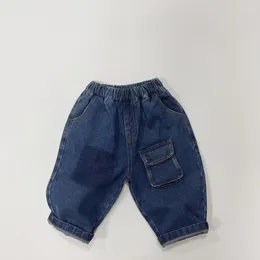 Trousers Children Clothing Boys Spring Autumn One Piece Workwear Denim Pants Fashion Loose Jeans Long All-match