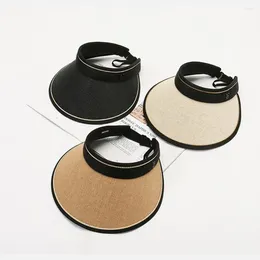 Wide Brim Hats Sports Caps Travel Visor Hat Letter Anti-UV Big Driving Sun Summer Sunscreen Korean Women Empty Top Cap