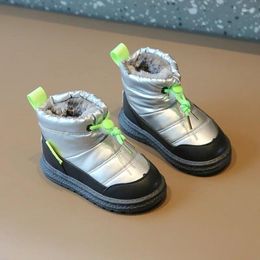 Boots Warm Children Winter Girls Boys Short Snow Fashion Simple Outdoor Comfortable Kids Plush Cotton Shoes Size 26-37