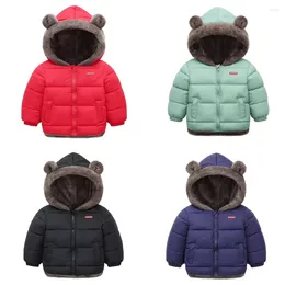 Down Coat Fashion Kids Cotton Clothing Thickened Girls Jacket Baby Children Winter Warm Zipper Hooded Costume Boys Outwear