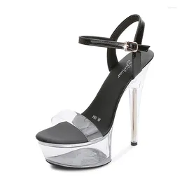 Sandals Mcublgirl Sexy Super High Heels 15CM Thin Heel Waterproof Platform Crystal Shoes Wedding Banquet LFD