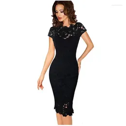 Party Dresses Women Elegant Pinup Vintage Retro Flower Lace Patchwork High Waist Stretch Colorblock Bodycon Sexy Clup Fitted Dress