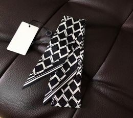 Fashion Print Small Bandeaus Scarf 120x6cm 100 Silk Ribbon Scarves Neckerchief Long Length Neckscarf Hair Riband Bag Handle Handb2653052