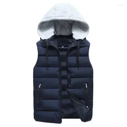 Men's Vests Winter Korean Edition Sleeveless Warm Student Thickened Hooded Cotton Vest