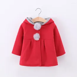 Jackets 2024 Autumn And Winter Girl's Coat Outwear Hooded Collar Kids Clothes Cotton Products Clothing Baby