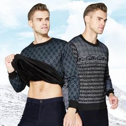 Men's Thermal Underwear Men Winter Cotton Jacquard Warm Thicken Undershirt Wearable Cosy Long Johns Suits