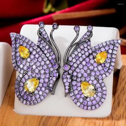 Dangle Earrings Missvikki Gorgeous Sparkly Butterfly For Women Bridal Wedding Party Jewellery Trendy Charm Style Top Quality Accessories