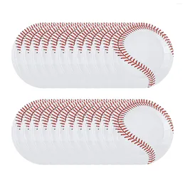 Dinnerware Sets 24 Packs Baseball Plates 9 Inch And 7 Round Themed Paper Dinner Glass Dining Table Set For 4