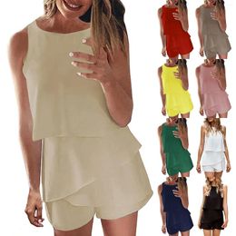 Women's Hoodies Summer Daily Versatile Ruffled Back Zipper Ice Cool Sleeveless Sexy Undershirt Top Chiffon Dress Pants Set