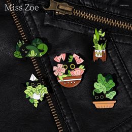 Brooches Flowers And Plants Cat Enamel Pins Cartoon Animal Lapel Badge Backpack Clothes Hat Decorative Jewelry Kid Woman Gifts