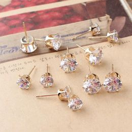 Stud Earrings Arrived 100 Pcs/lot 6-8 Mm Alloy Gold-color Tone Zircon Decoration Metal Diy Jewellery Making