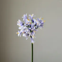 Decorative Flowers Simulation Agapanthus Long Stem African Lily Silk Chinese Style Flower Arrangement Ornaments Party Wedding Home Decor