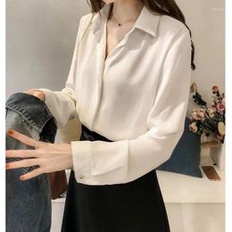 Women's Blouses Autumn Women Pullovers Shirts 2024 Fashion Solid Female Clothes Loose Shirt Long Sleeve Blouse Simple OL Feminine D231