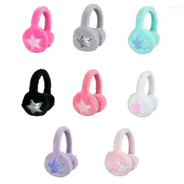 Berets Foldable Plush Ear Muffs For Women Warm Sequins Star Warmers Cold Weather Furry Covers Outdoor Activities