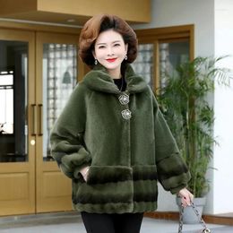 Women's Fur Mink Velvet Jacket Long Loose Overcoat Thick Warm Parker Coats Female Woollen Coat Fashion Autumn Winter 2024