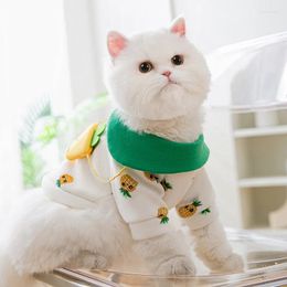 Dog Apparel Cat Sweater Cute Thin Clothes Three Dimensional Pineapple Backpack Small Spring Teddy