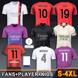 Maglia Rafael Leao Olivier Giroud Soccer Jersey 2023 23 24 Kids kit AC Theo Tomori Football Shirt Christian Pulisic MILANS Maillot de foots Mike Maignan Ibrahimovic