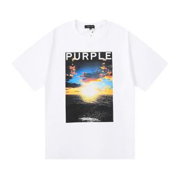 Tshirt Mens t Shirt Designer Purple Graphic Tee Clothes Cotton Shirts Graffiti Evil Fun Color Print Sketch Oil Painting Street Loose