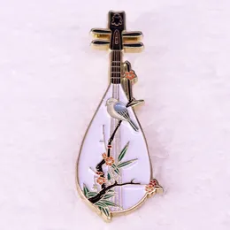Brooches Chinese Instrument PiPa Lute Badge Enamel Pin Brooch Jewellery Gifts