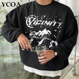 Men Sweatshirts Hoodies Cotton Hip Hop Gothic Long Sleeve Tops Korean Fashion Graphic Pullover Harajuku Y2k Streetwear Clothing 240125
