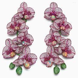 Dangle Earrings GODKI Multicolor Flower Booms Earring For Women Wedding Party Indian Dubai Bridal Jewellery Boucle D'oreille Femme Gift