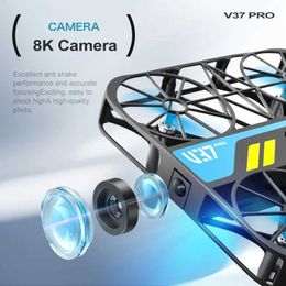 Drones V37 8K Drone WIFI FPV Drone with HD Camera 4K Pocket Remote Control Helicopter Aircraft RC Four Helicopter Toy Childrens Christmas Gift