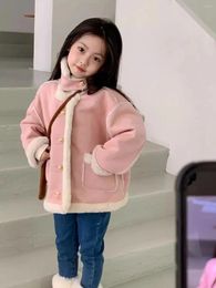 Jackets Fashion Winter Autumn Warm Faux Fur Coat For Girls Jacket Easter Cute Plush Princess Outerwear 2-8 Year Kids Clothes