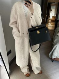 Women's Jackets Miiiix Korean Fashion Lazy Style Long Lamb Wool Coat 2024 Winter Loose And Thickened Female Clothing