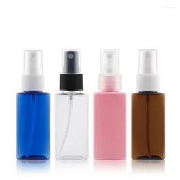 Storage Bottles 30ml 50pcs/lot Clear/Blue/Pink/Brown/Green Plastic Spray Pump PET Square Bottle Perfume Travel Cosmetic Container