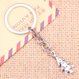 Keychains 20pcs Fashion Keychain 28x14mm The Christmas Tree Pendants DIY Men Jewellery Car Key Chain Ring Holder Souvenir For Gift