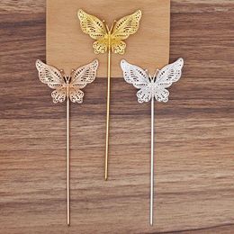 Hair Clips 10 PCS 120 MM Metal Alloy Sticks Butterfly Hairpins Ancient Hairwear Bridal Headwear DIY Jewelry Accessories