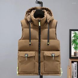 Men's Vests 2024 Fashion Vest Cotton Warm Men Autumn And Spring Waistcoat Big Pocket Korean Style Sleeveless Jacket