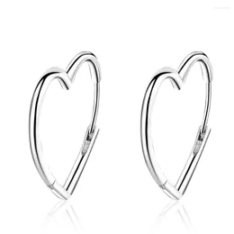 Hoop Earrings 925 Silver Plated HipHop Love Heart Earring For Women Girls Party Wedding Jewelry Gift Eh1302